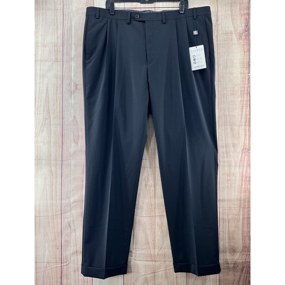 Lauren Ralph Lauren Other - Ralph Lauren BLACK LABEL Wool Pleated Cuffed Pants UltraFlex Classic‎ Fit 42x32